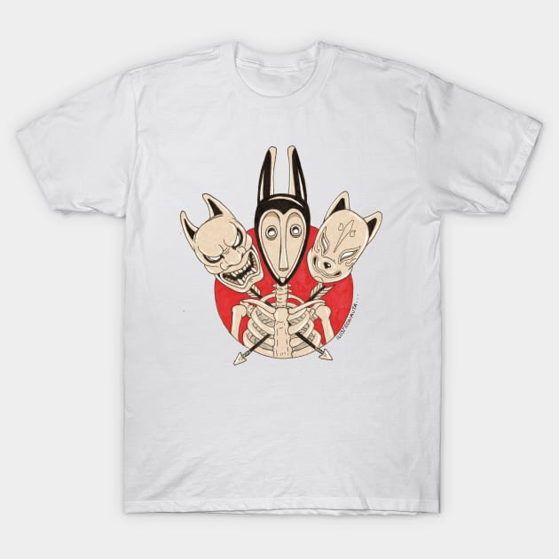 three masks T-Shirt by Ilustronauta